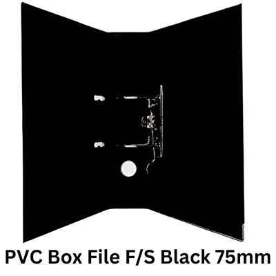 PVC Box File F/S Black 75mm