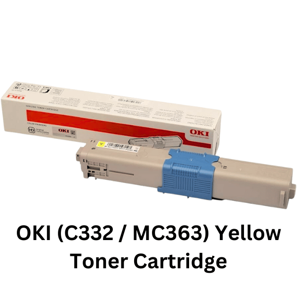 OKI (C332 / MC363) Yellow Toner Cartridge - Genuine yellow toner cartridge compatible with OKI C332 and MC363 printers, ensuring vibrant color output and reliable performance