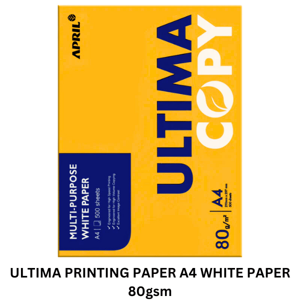 Ultima Printing Paper A4 White 80gsm Ultima Printing Paper offers reliable performance and exceptional quality for all your printing needs. This A4 white paper is perfect for everyday printing tasks, including documents, reports, presentations, and more.