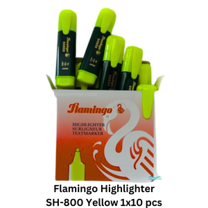 Flamingo Highlighter SH-800 Yellow 1x10 pcs - YOUTOO TRADING 