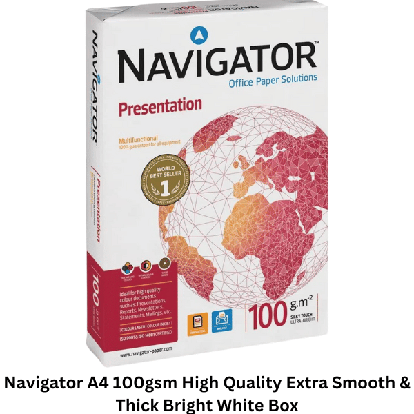 Navigator A4 100gsm High-Quality Paper offers exceptional performance and superior quality for all your printing needs. With its extra-smooth texture and thick construction, this bright white paper ensures crisp and clear prints every time