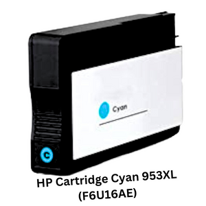 HP Cartridge Cyan 953XL (F6U16AE) - Genuine HP ink cartridge for brilliant cyan prints, delivering high-quality and consistent results for all your printing needs