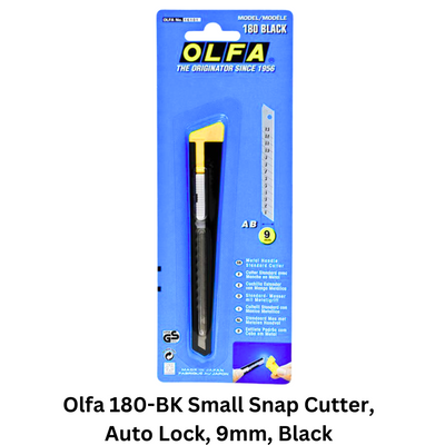 Buy Olfa 180-BK Small Snap Cutter, Auto Lock, 9mm, Black In Qatar