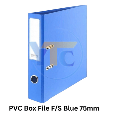 PVC Box File F/S Blue 75mm