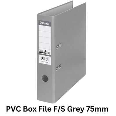 PVC Box File F/S Grey 75mm
