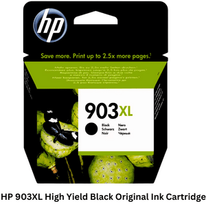 HP 903XL High Yield Black Original Ink Cartridge: Genuine HP ink cartridge in high yield black for crisp and professional-quality prints. Compatible with select HP printers