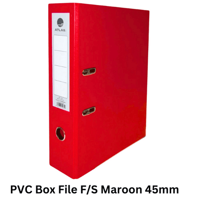 PVC Box File F/S Maroon 45mm