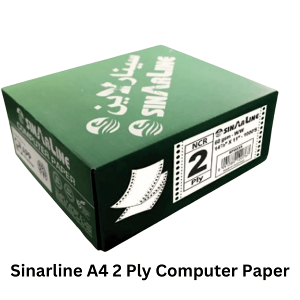 Sinarline A4 2-ply computer paper. Sinarline A4 2-ply computer paper offers double-layered sheets for enhanced durability and reliability during printing
