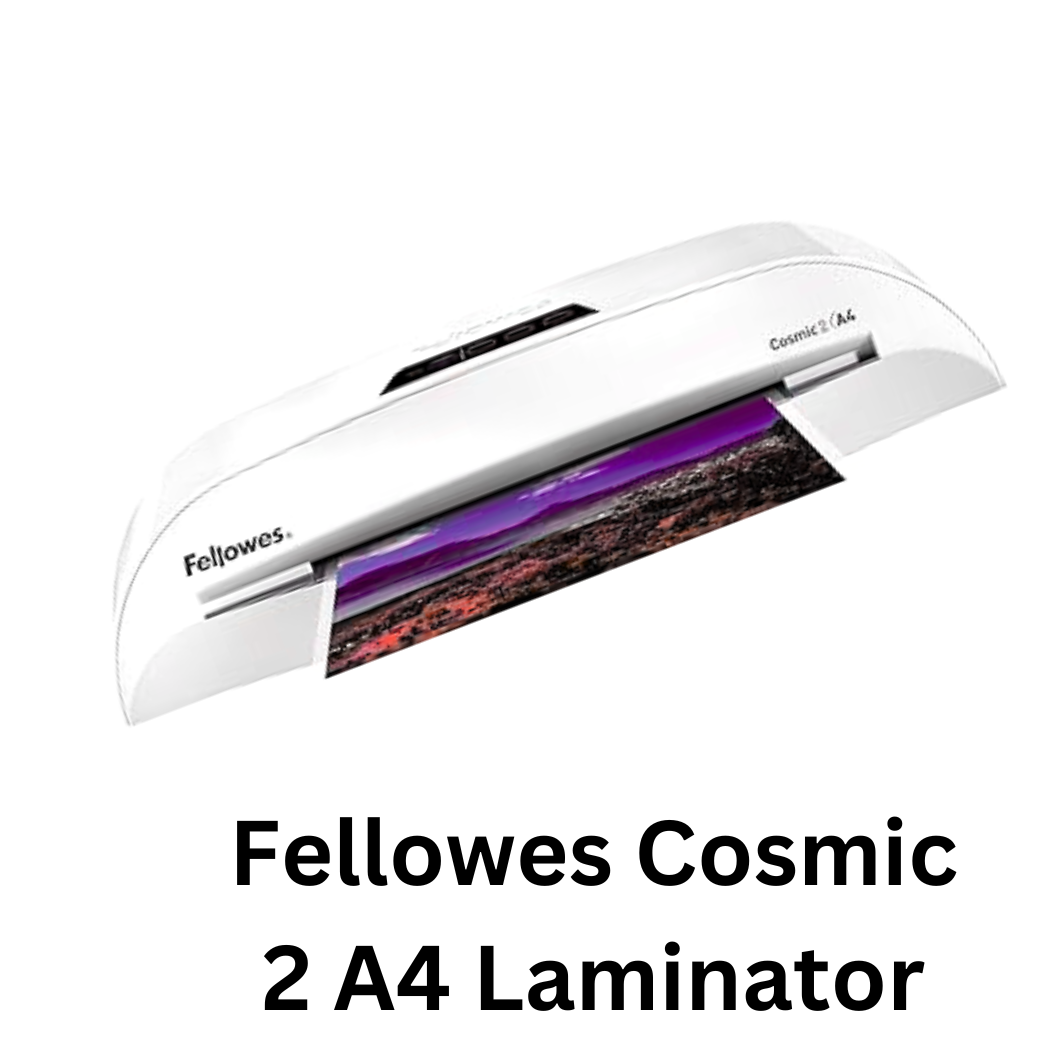  Fellowes Cosmic 2 A4 Laminator - Compact and efficient laminating machine for A4 size documents. Ideal for home, office, or classroom use