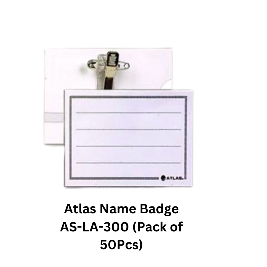 Atlas Name Badge AS-LA-300 (Pack of 50Pcs)