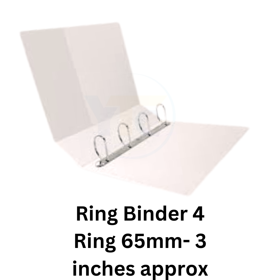 Ring Binder 4 Ring 65mm- 3 inches approx - YOUTOO TRADING 