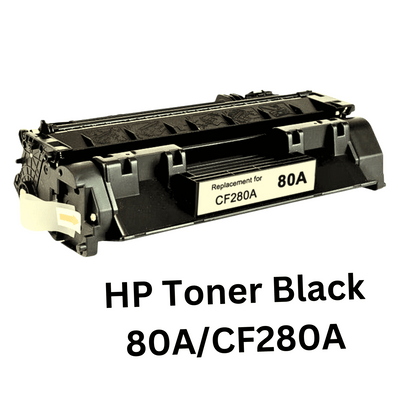 HP Toner Black 80A/CF280A - High-quality black toner cartridge for consistent and sharp text and graphics printing