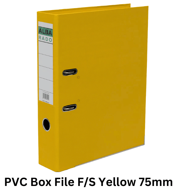 PVC Box File F/S Yellow 75mm