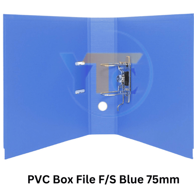 PVC Box File F/S Blue 75mm