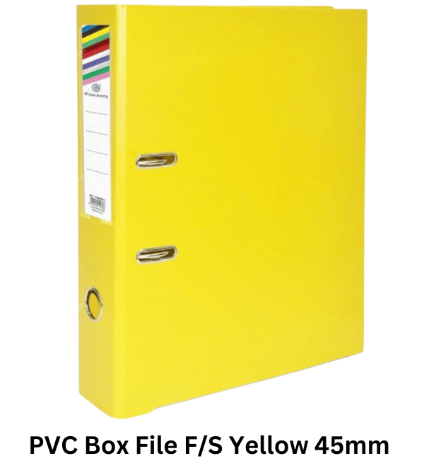 PVC Box File F/S Yellow 45mm
