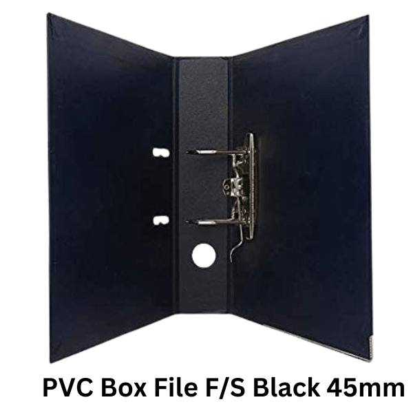 PVC Box File F/S Black 45mm