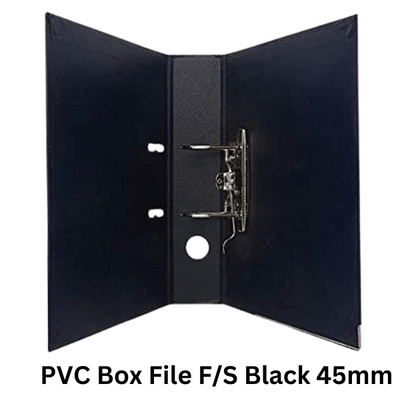 PVC Box File F/S Black 45mm