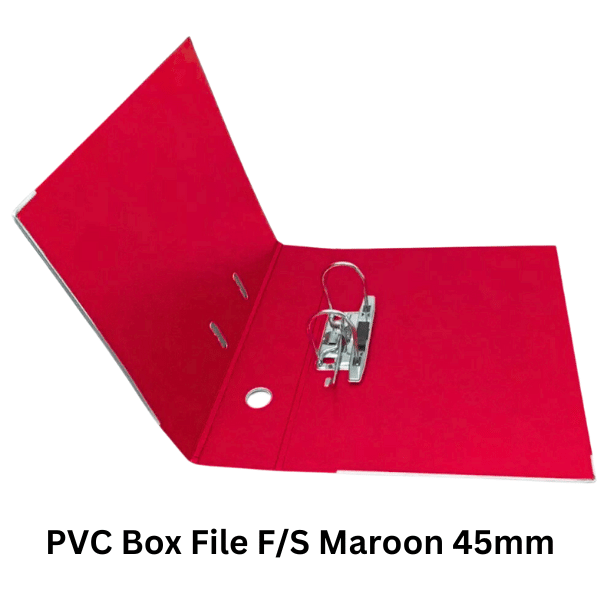 PVC Box File F/S Maroon 45mm