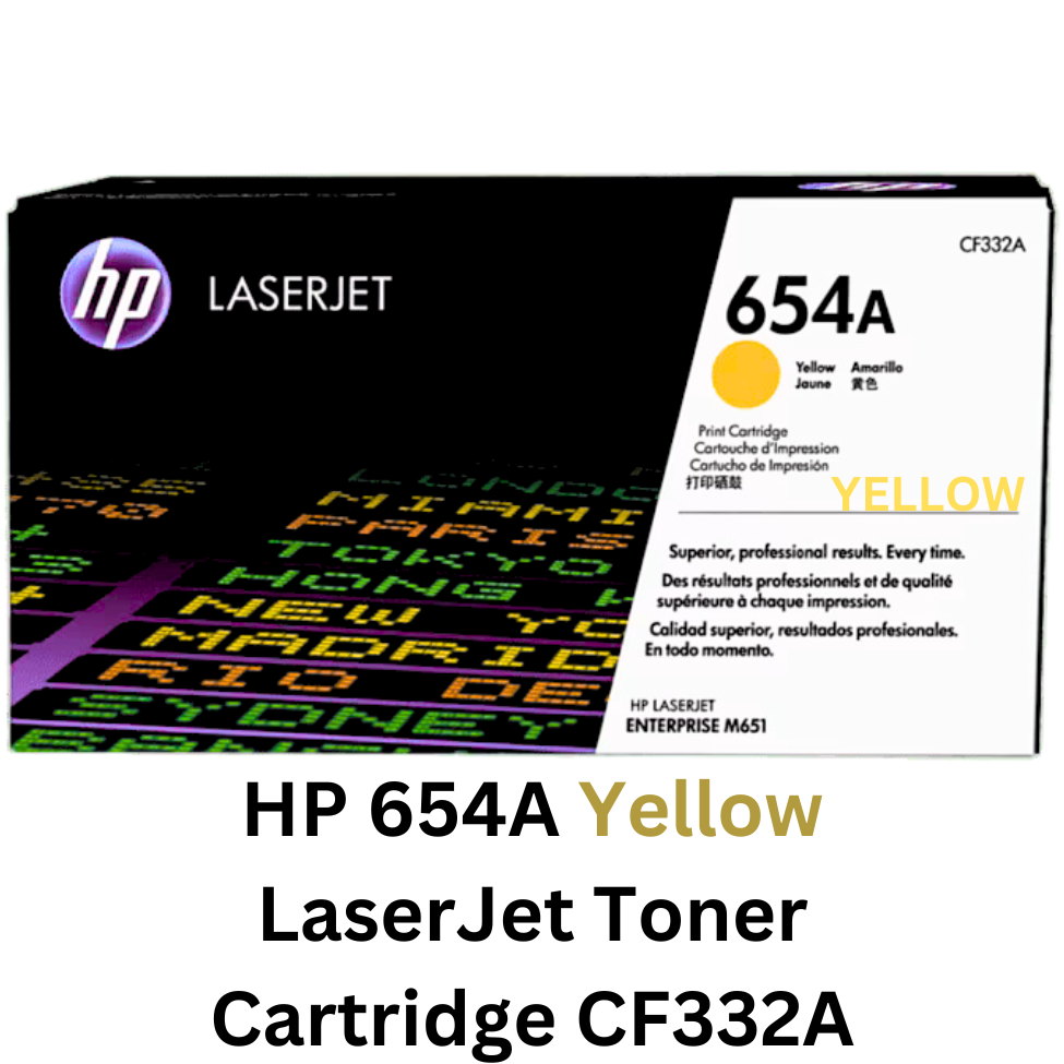 HP 654A Cyan/Yellow/Magenta LaserJet Toner Cartridge CF331A/CF332A/CF333A