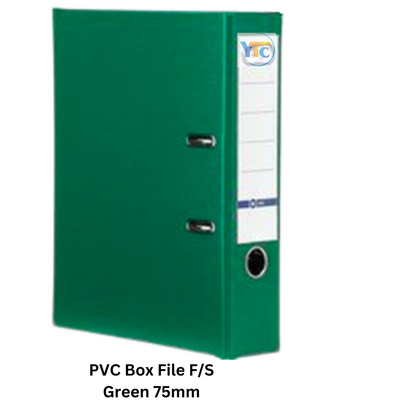 PVC Box File F/S Green 75mm