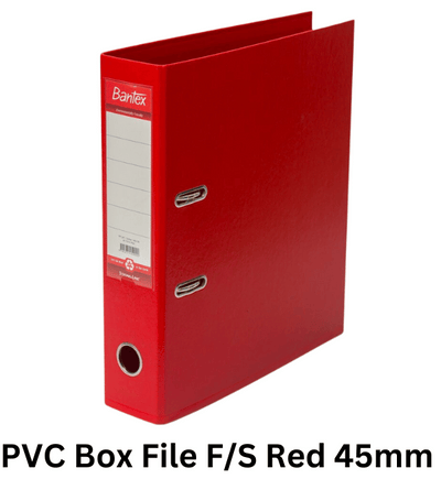 PVC Box File F/S Red 45mm