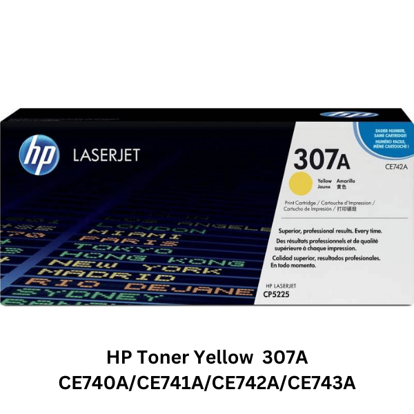 A set of four HP toner cartridges in black, cyan, yellow, and magenta, suitable for printing vibrant and professional-quality documents.