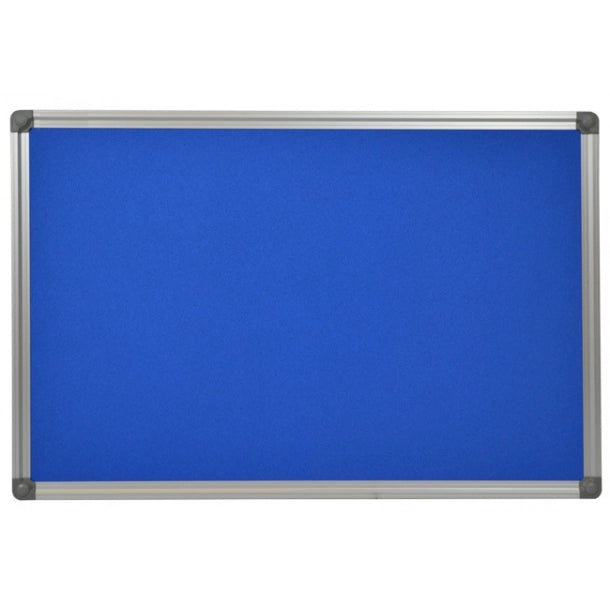 Fabric Notice Board 90X120 Cm Blue With Aluminium Frame