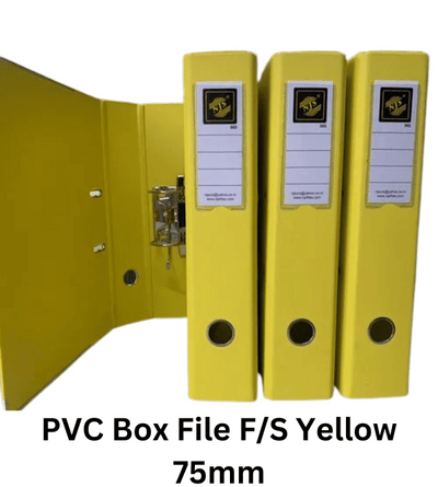 PVC Box File F/S Yellow 75mm