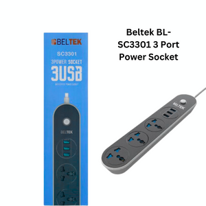 Beltek BL-SC3301 3 Port Power Socket - a compact power socket with three ports by Beltek, ideal for powering multiple devices simultaneously