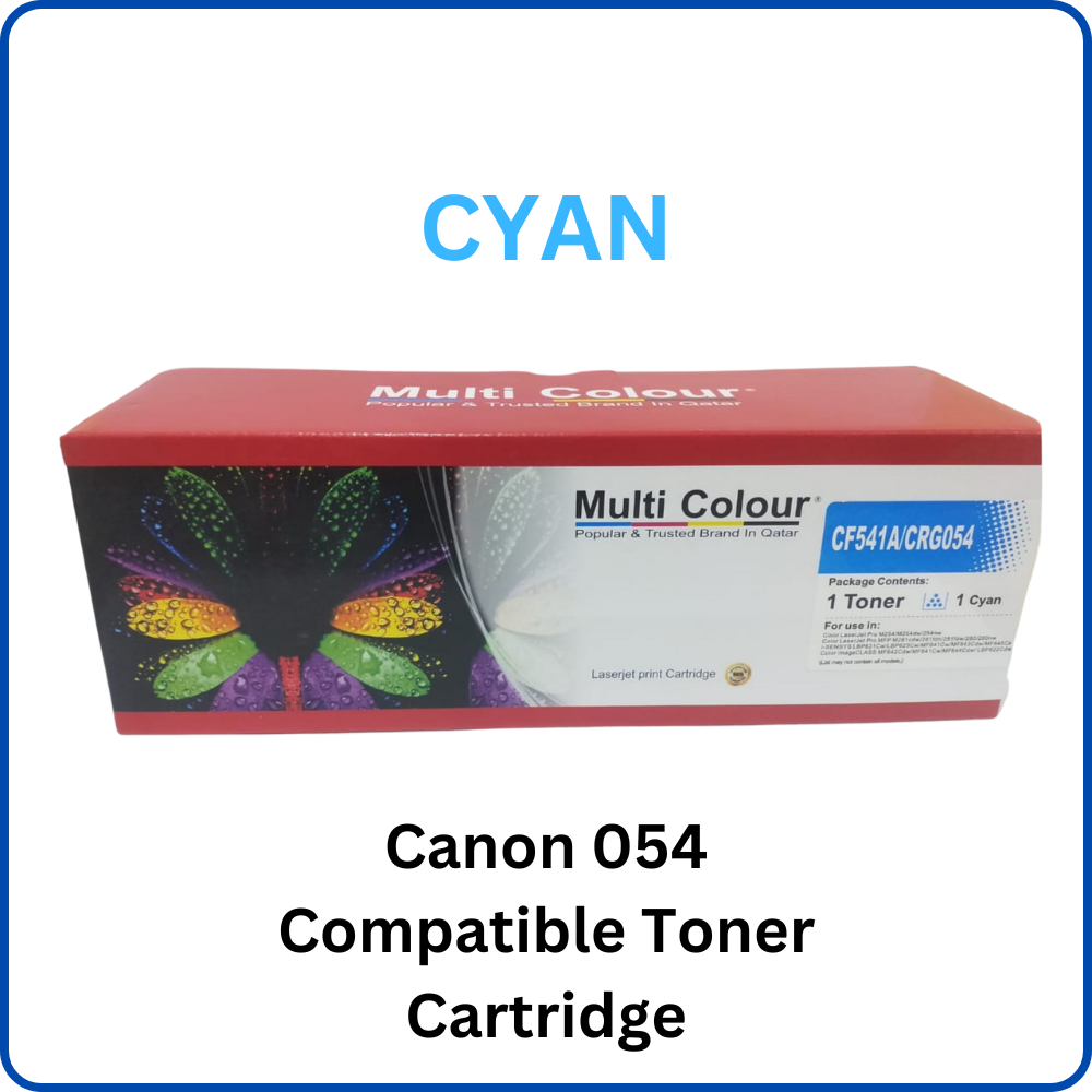 image of a "Canon 054 Compatible Toner Cartridge" might be: "Image of a Canon 054 compatible toner cartridge, suitable for Canon laser printers, with clear labeling and packaging