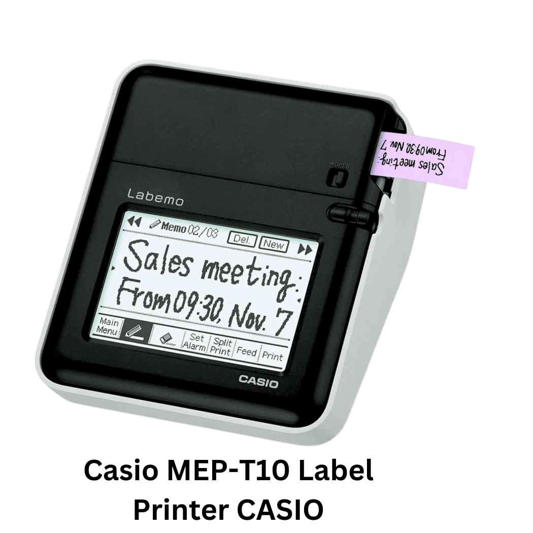 Casio MEP-T10 Label Printer. A compact label printer from Casio, ideal for various labeling tasks in offices and homes