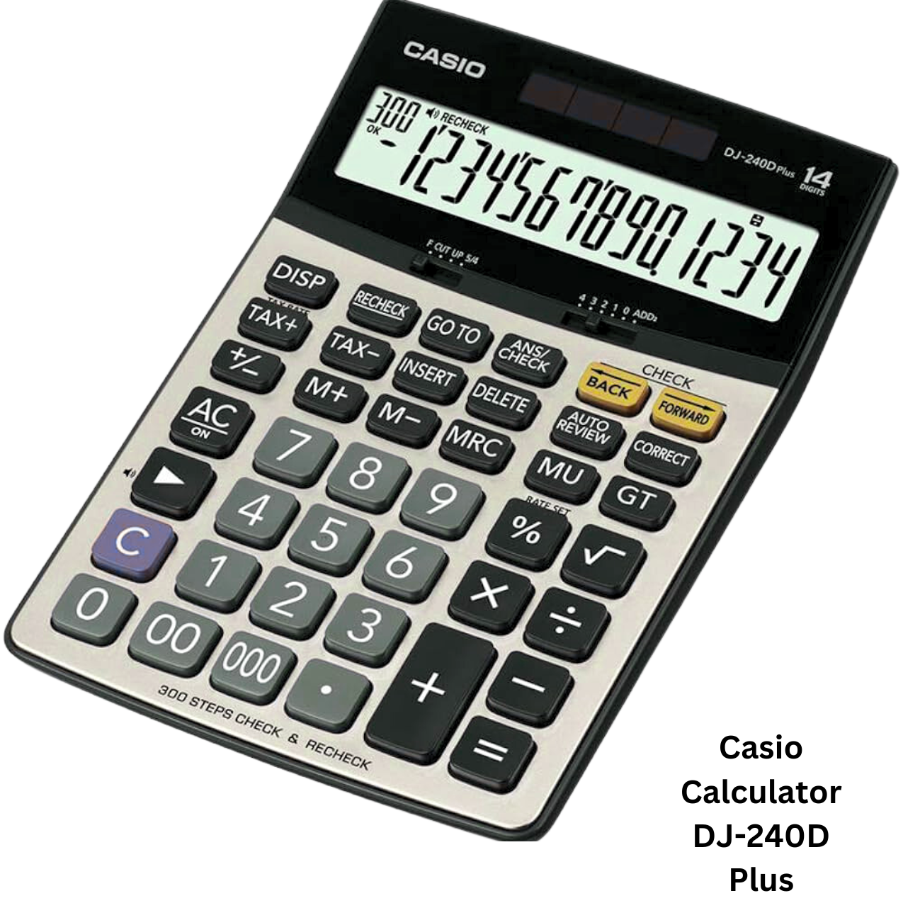 Casio DJ-240D Plus Calculator with large 12-digit display and versatile functions for home or office use
