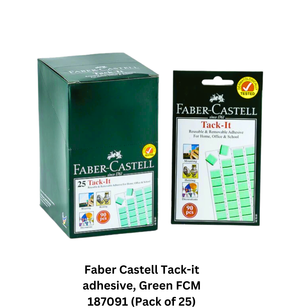 Faber Castell Tack-it adhesive, Green FCM 187091 (Pack of 25)in Qatar