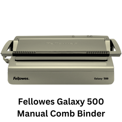  Image of the Fellowes Galaxy 500 Manual Comb Binder, a sturdy manual comb binding machine for efficient document binding in office environments, offering precise binding for up to 500 sheets.