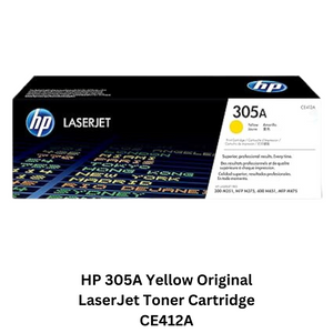 HP 305A Yellow Original LaserJet Toner Cartridge CE412A, designed for exceptional clarity and vibrancy in color printing tasks.