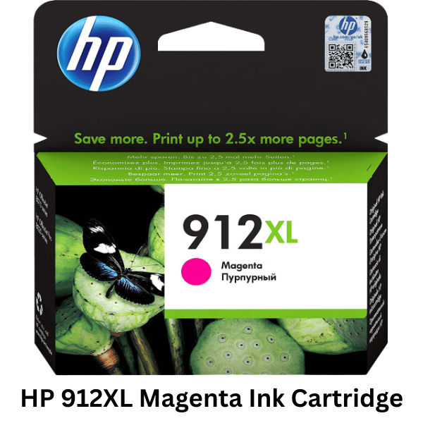 HP 912XL Magenta Ink Cartridge - Genuine HP ink cartridge formulated to deliver vibrant magenta colors and ensure consistent printing results
