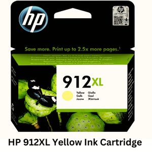HP 912XL Yellow Ink Cartridge - Genuine HP ink cartridge designed to produce vivid yellow hues and maintain optimal printing performance.