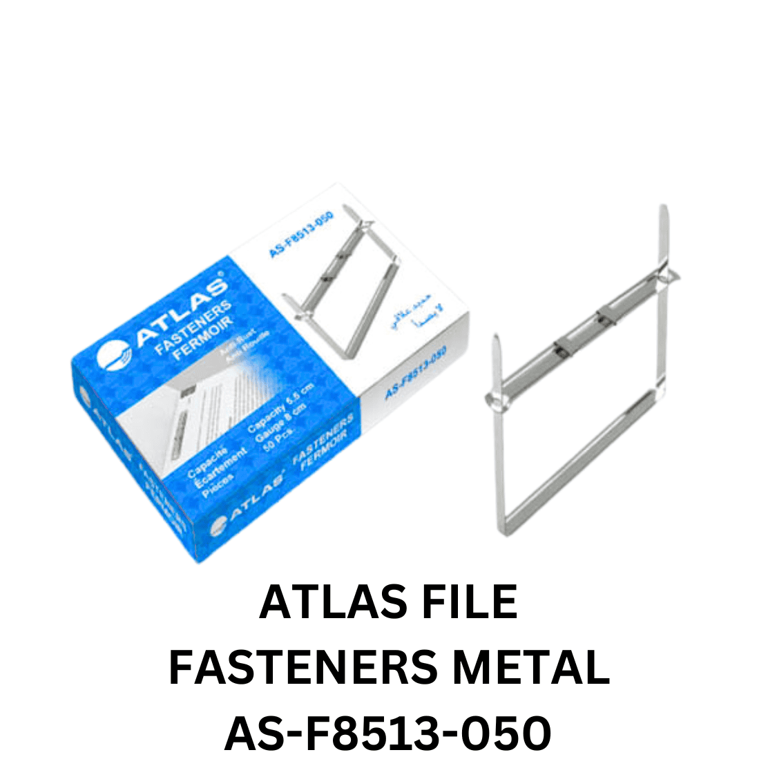 ATLAS FILE FASTENERS METAL AS-F8513-050 - Pack of 50 metal file fasteners for secure document binding. Ideal for office, school, and home use.