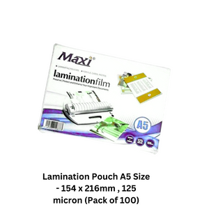 Lamination Pouch A5 Size - 154 x 216mm , 125 micron (Pack of 100)