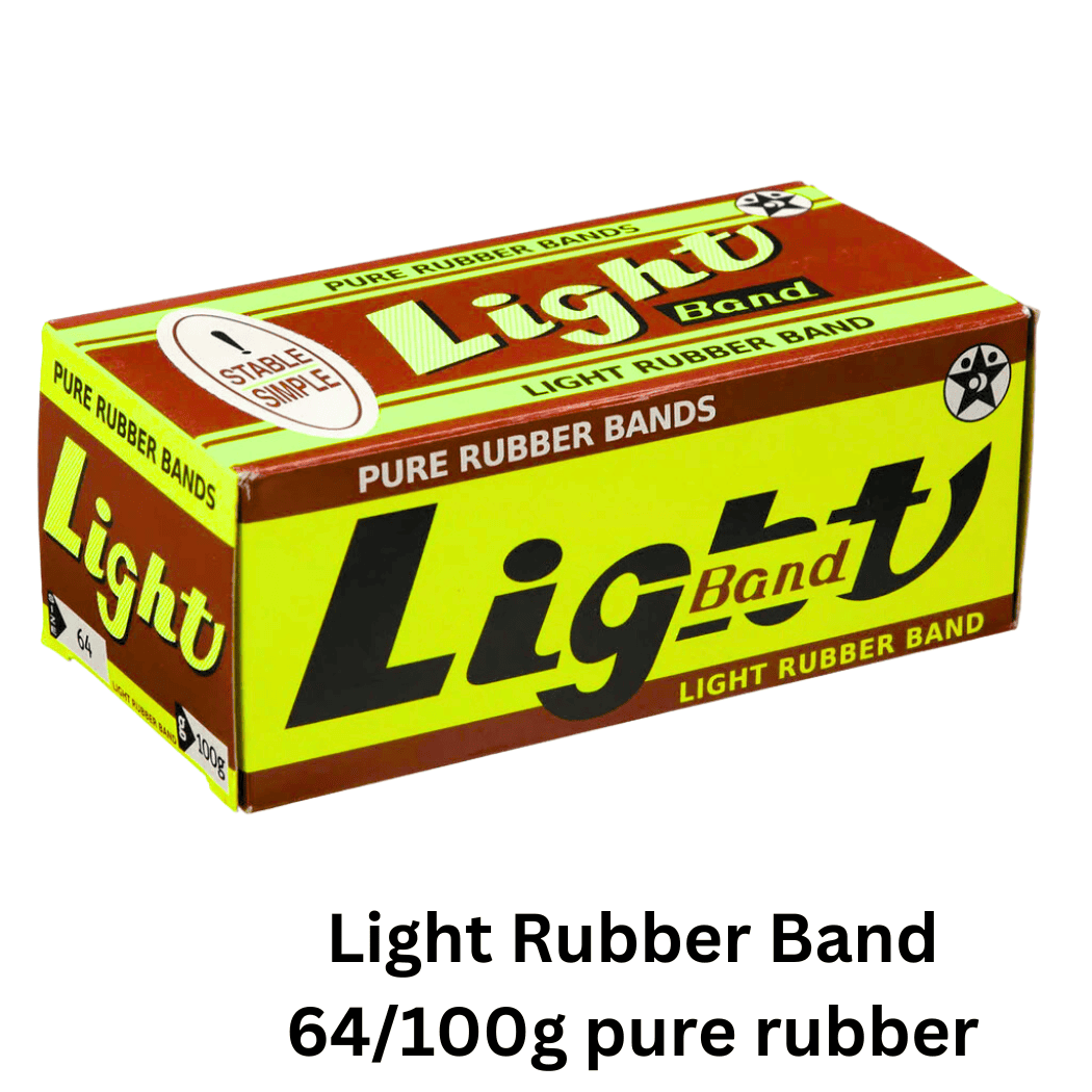  Light Rubber Band 64/100g made from pure rubber, ideal for organizing documents. Made in Japan.