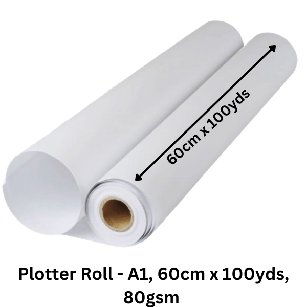 Plotter Roll - A1, 60cm x 100yds, 80gsm