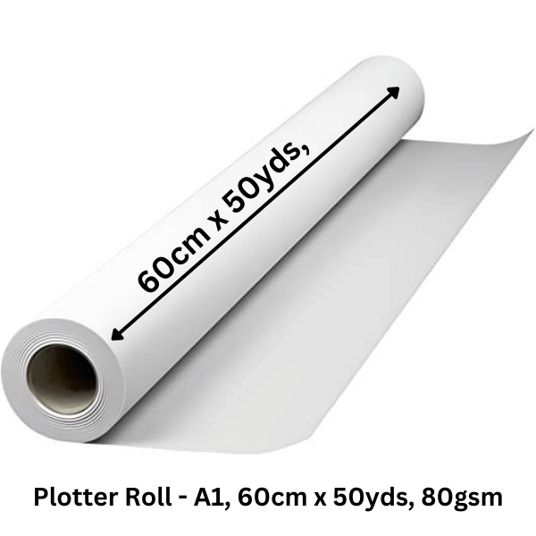 Plotter Roll - A1, 60cm x 50yds, 80gsm
