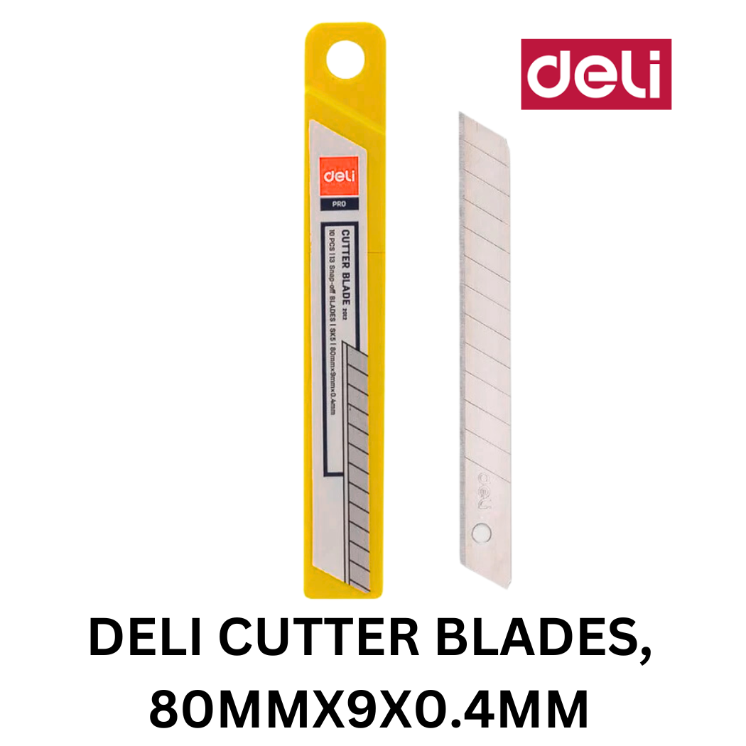 Buy DELI CUTTER BLADES, 80MMX9X0.4MM In Qatar