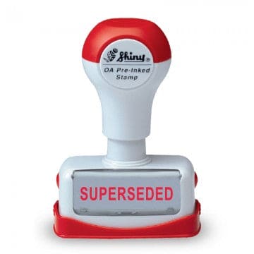 SHINY NS07 OA Pre-Inked Stamp "Superseded" Red